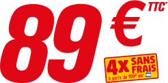 89€ payable en 4 fois sans frais